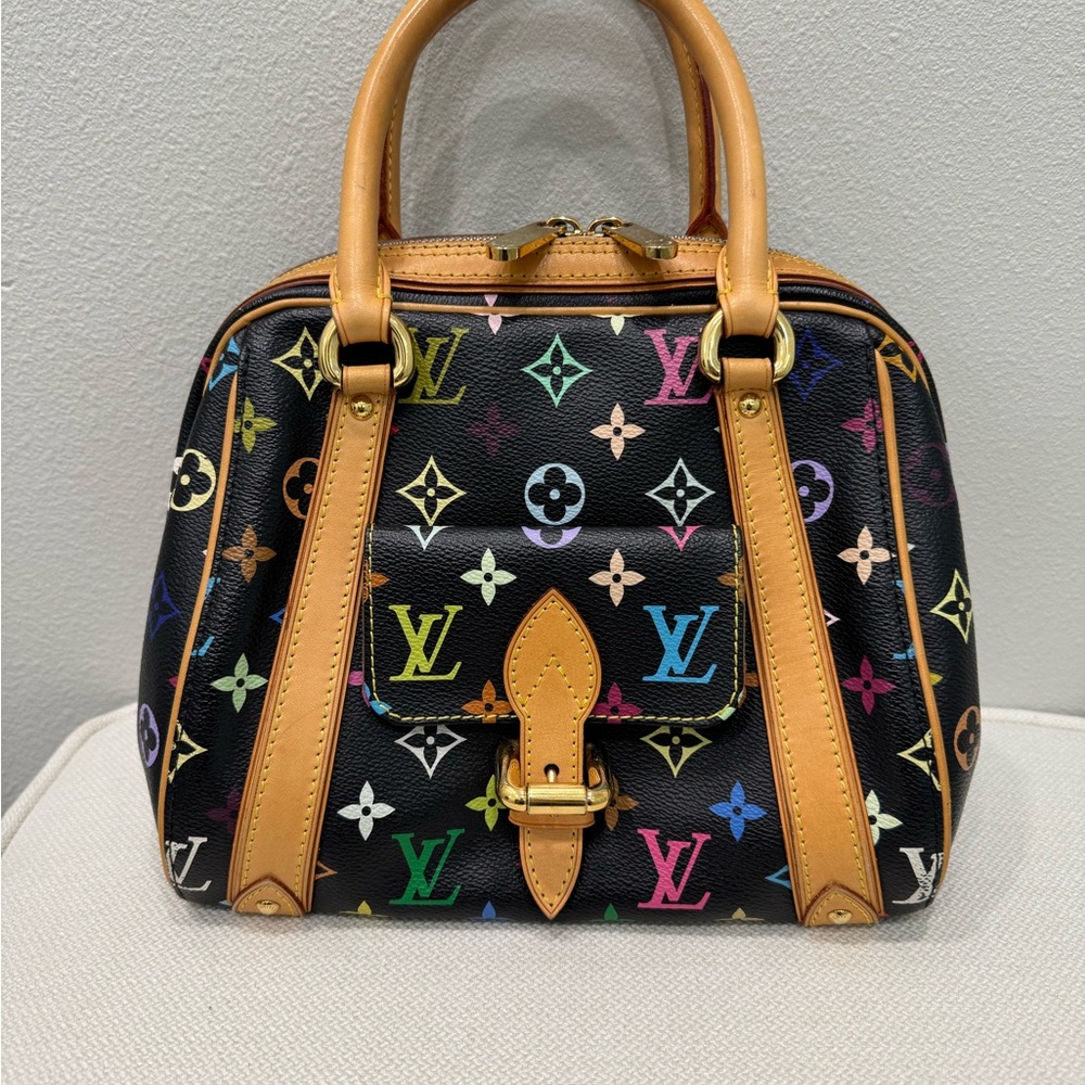 Louis Vuitton Priscilla Multicolor Black Takashi Murakami Monogram Handbag